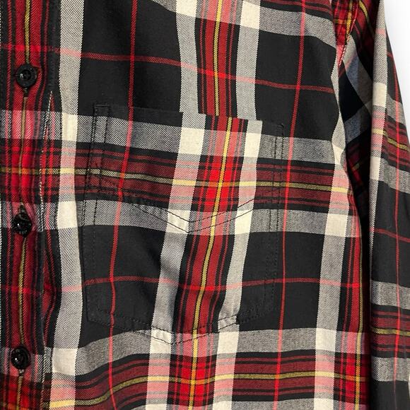 Lizwear Plaid Button Up Shirt Women's Medium Multicolor Western Casual Top Work - Picture 7 of 11